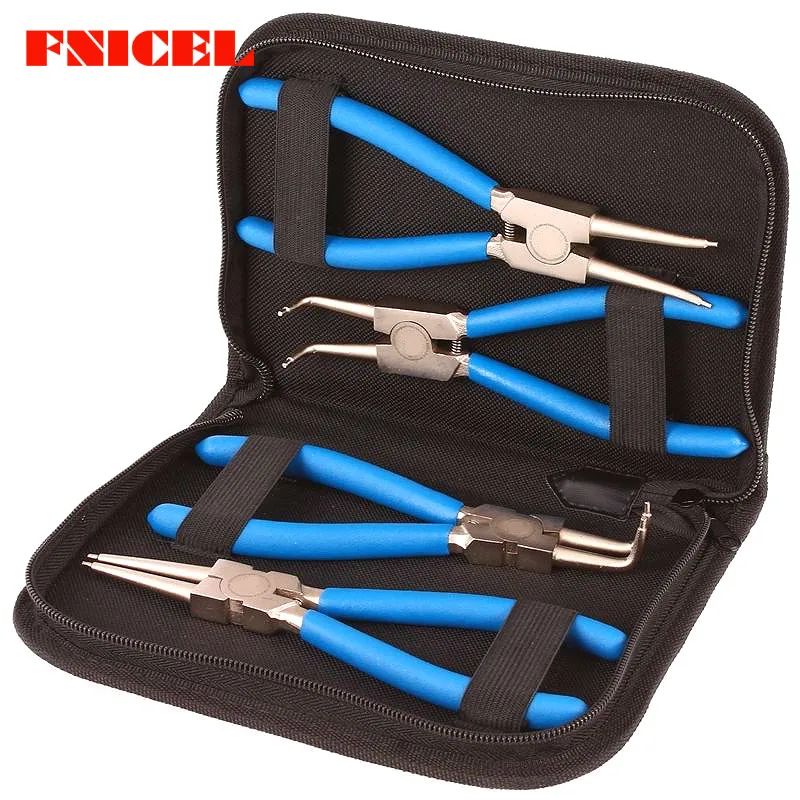 

4PCS 7inch Internal Professional External Straight Bent Circlip Snap Ring Pliers Tools Accessory Set