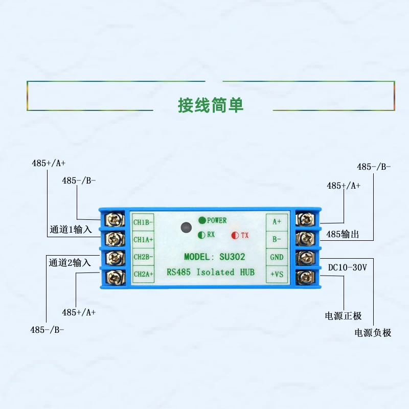 الصناعية الصف RS485 مكرر محور العزل الكهروضوئية 2-port مكبر صوت أحادي مكافحة التدخل مكافحة عرام الحماية