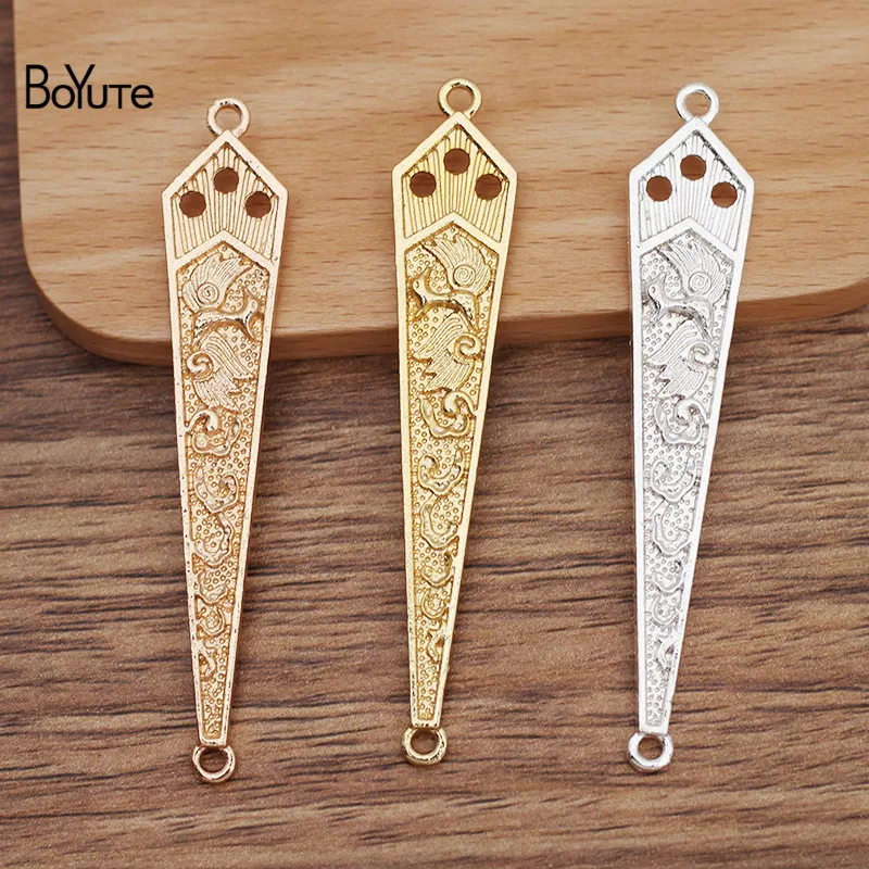 BoYuTe (10 Pieces/Lot) 14*75MM Phoenix Carved Alloy Materials Factory Supply Handmade DIY Hair Jewelry Accessories