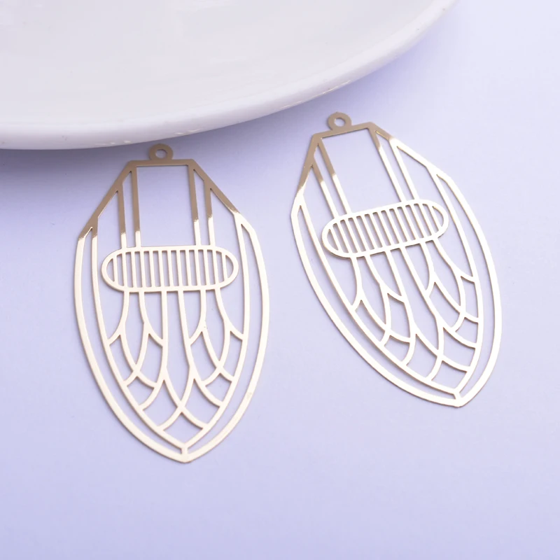 30 Stück AB6266 26*50mm Filigrane Ausgehöhlte Anhänger DIY Ohrring Anhänger Hängender Schmuck Dekoration – Detail 7