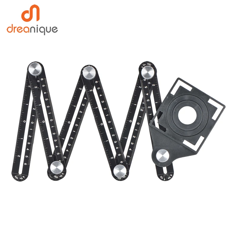 AU Alloy Angle Ruler Finder Measuring Ruler Tile 6-fold Perforated Mold Template Tool Locator Drill Guide Tile Hole Glass Tile