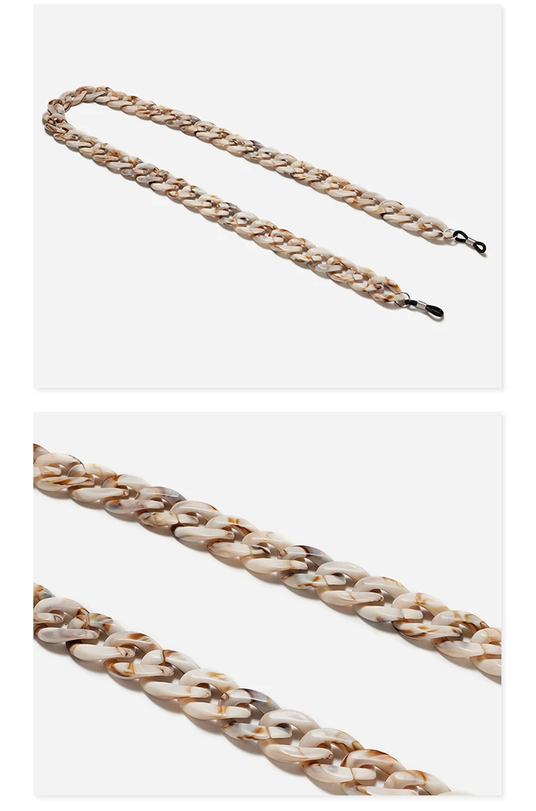 Mode Acryl Brillen Ketten Sonnenbrillen Schnur Anti-Rutsch-Sonnenbrille bänder hängen Ketten am Hals Brillen zubehör – Detail 10