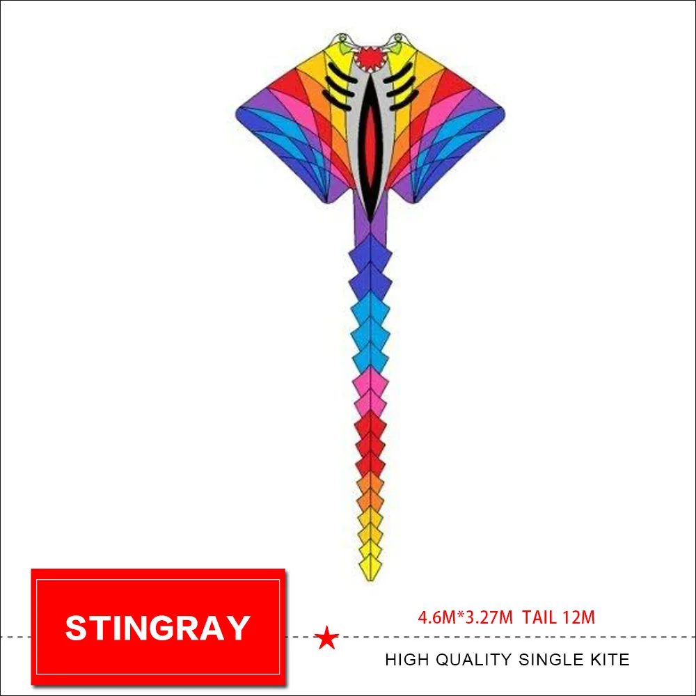 HFLY New arrival Soft Inflatable 12m Stingray kite for Adults High Quality Nylon Ray  pilot Show kites Pendant 4.6*3.27m