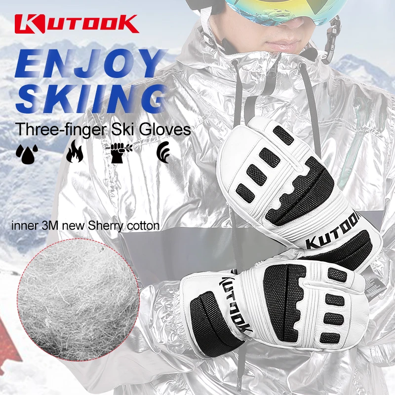 KUTOOK-Gants de ski thermiques imperméables pour homme et femme, mitaines de motoneige, de sport, de neige, 506, GS515, hiver