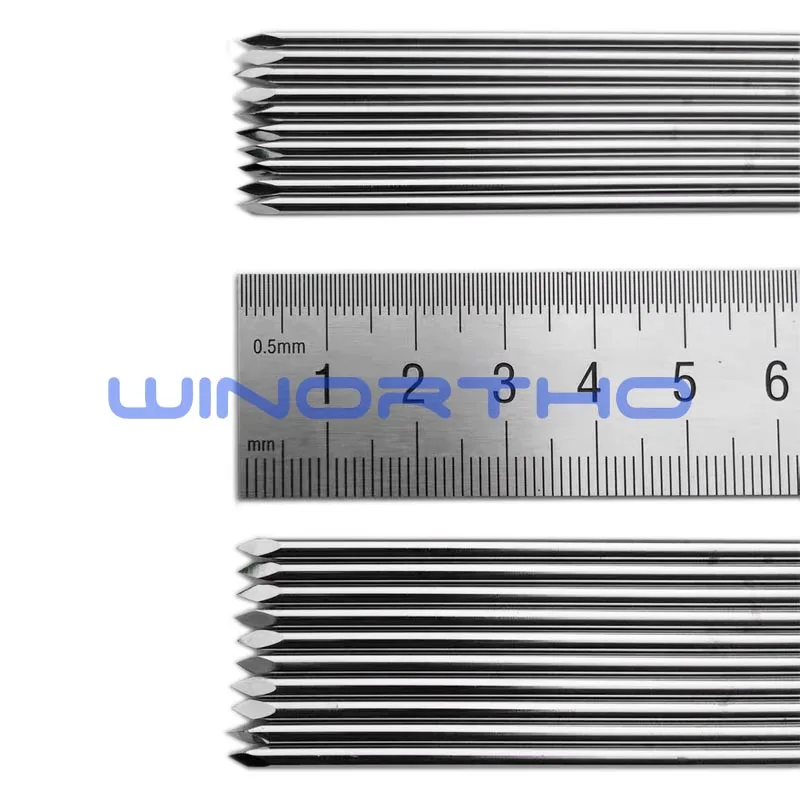 10pcs Stainless steel K Wire kirschner dia0.8/1.0/1.2/1.4/1.6/1.8/2.0/2.5/3.0x150mm Single end pet Orthopedic Instruments