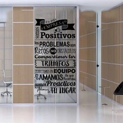 Removable Vinyl Sticker with Spanish phrase, Inspirational Poster for Office Decoration, Living Room Mural