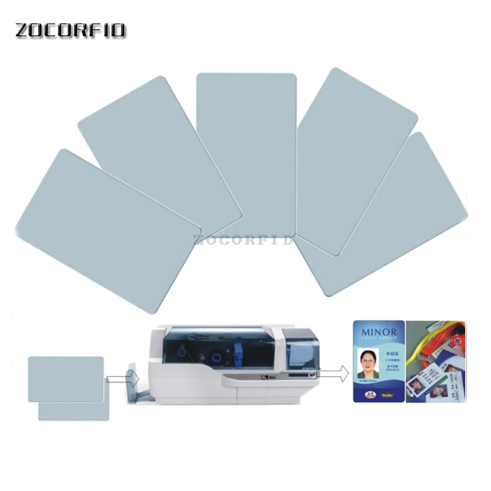 100PCS/lot Blank Printable PVC Plastic Photo id White PVC Card for ID card printer