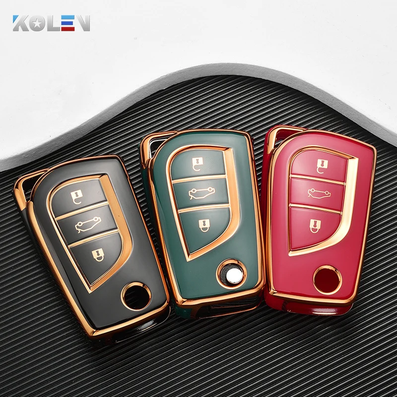 Funda de TPU con tapa para llave de coche, carcasa Fob para Toyota Hilux Corolla RAV4 Yaris Avensis Aygo Verso Scion TC Auris, accesorios