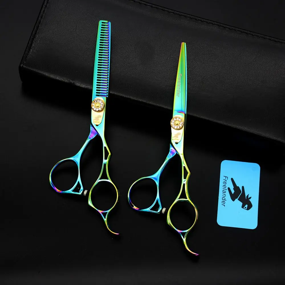 Freelander 6 inch Hairdressing Scissors Set Salon Professional Modeling Stainless Steel Barber Hair Scissors Supplies