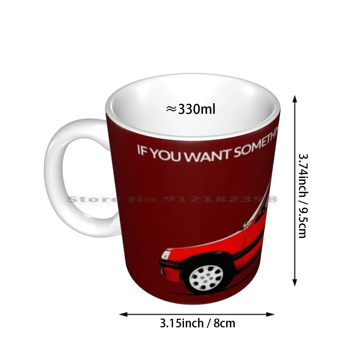 205 Gti-Advert Ceramic Mugs Coffee Cups Milk Tea Mug 205 Escort Xr3 Xr3i Hot Hatch Hatchback French Car Cars 1980s 1990s 80s