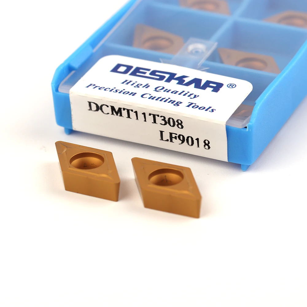 DESKAR 100% original DCMT11T304 DCMT11T308 LF9018 carbide inserts turning tools lathe machining tools for steel processing