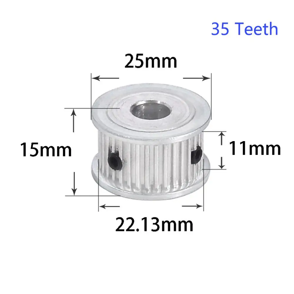 พูลเลย์สายพานไทม์มิ่ง MXL แบบ AF 1 ชิ้น ฟัน 35-50 ฟัน ร่องกว้าง 7 มม./11 มม. รู 5-19 มม. สำหรับสายพาน 6 มม./10 มม. ใช้กับ CNC/มอเตอร์สเต็ป