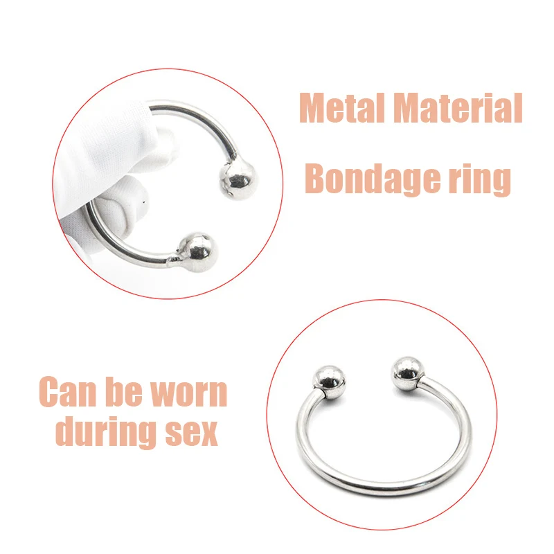 Metal Cock Ring Penis Erection Stainless Steel Penis Ring Glans Stimulating Cockrings Delay Ejaculating Sex Toys for Men 6 Sizes