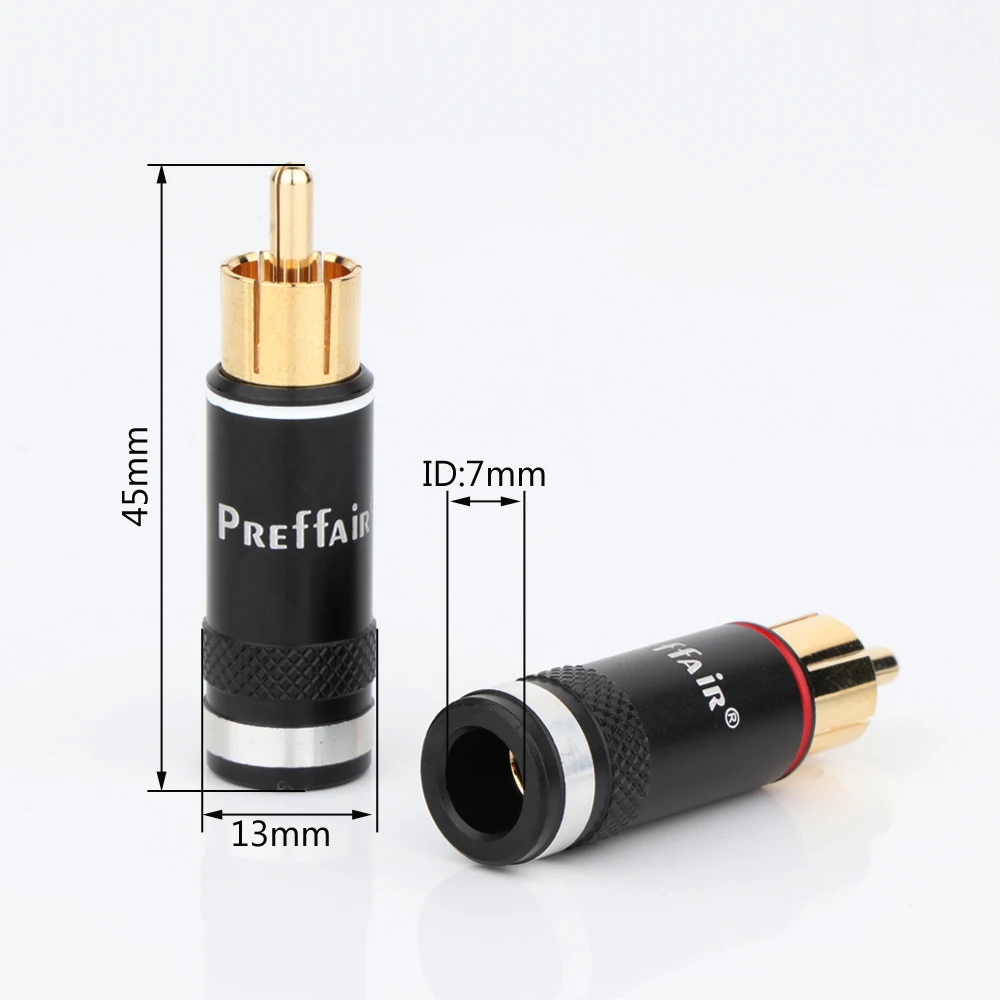 موصل قابس RCA لكابل HiFi ، قابس RCA Phono ، مطلي بالذهب عيار 24 ، سدادة أوديوفيل ، فونو صوتي ، 4 والي ، R1764