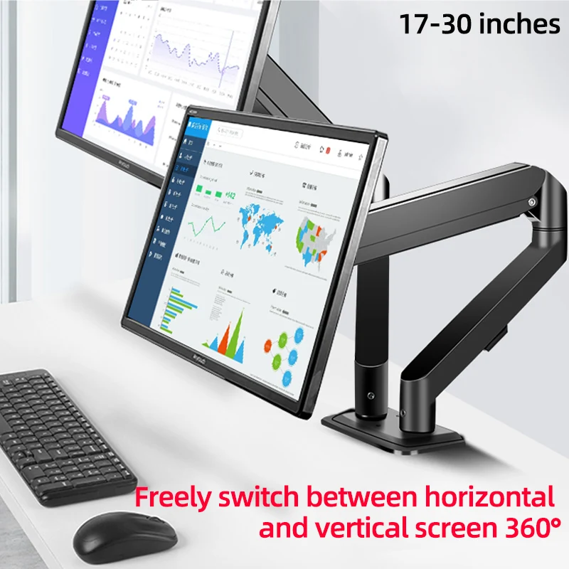 HILLPORT 17-30 "Doppel Monitor Schreibtisch Halter Arm Gas Frühling Full-Motion LCD Suporte TV Montieren Ergonomica Stehen clamp Halterung PC M22