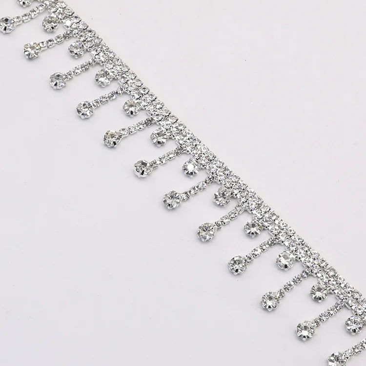 1yds rhinestone trim decoration plastic chain DIY for home decoration clothing shoes accessories