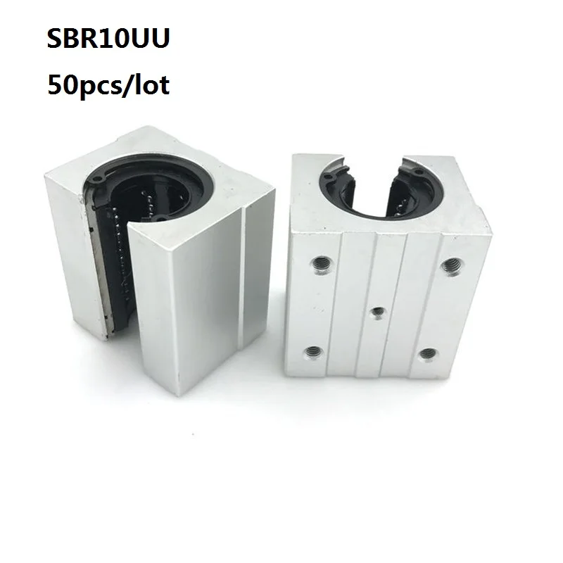 50pcs/lot SBR10UU SME10UU linear Ball Bearing Block open type CNC Router SBR linear guide rail 10mm Linear Slide unit