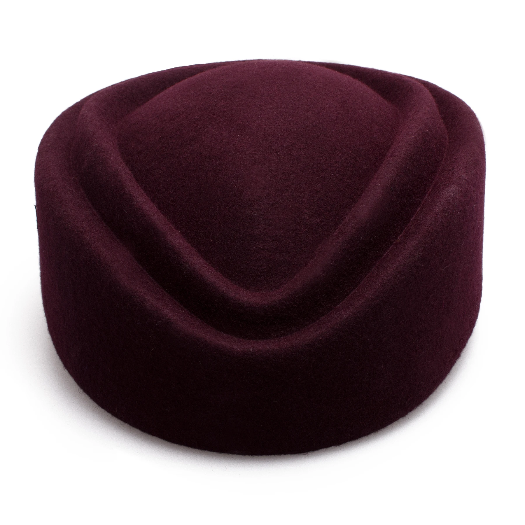 Lawliet Beret Women Fedoras Double Slot Stewardess Cap Wool Felt Air Hostesses Pillbox Hats Fascinator Base A049