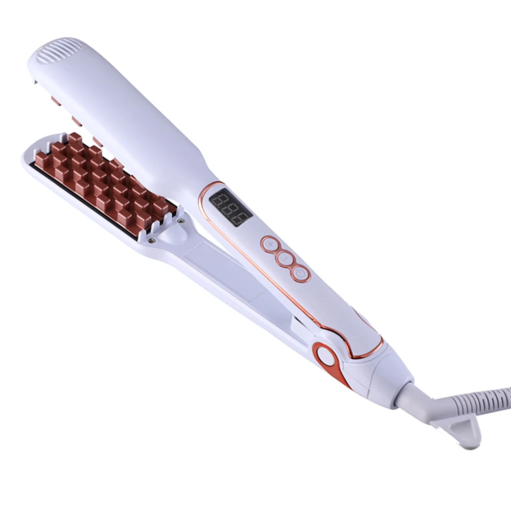 Hair Volumizing Iron Hair Straightener Curling Crimping Ceramic Crimper Hair Shiny Silky 2 in 1 Straightening&Curling Flat Iron.