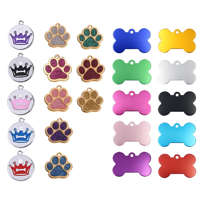 Personalized Laser Engraving Metal Pet Name Tag Anti-lost Customized Dog Cat ID Collar Puppy Nameplate Tag Pendant Supplies