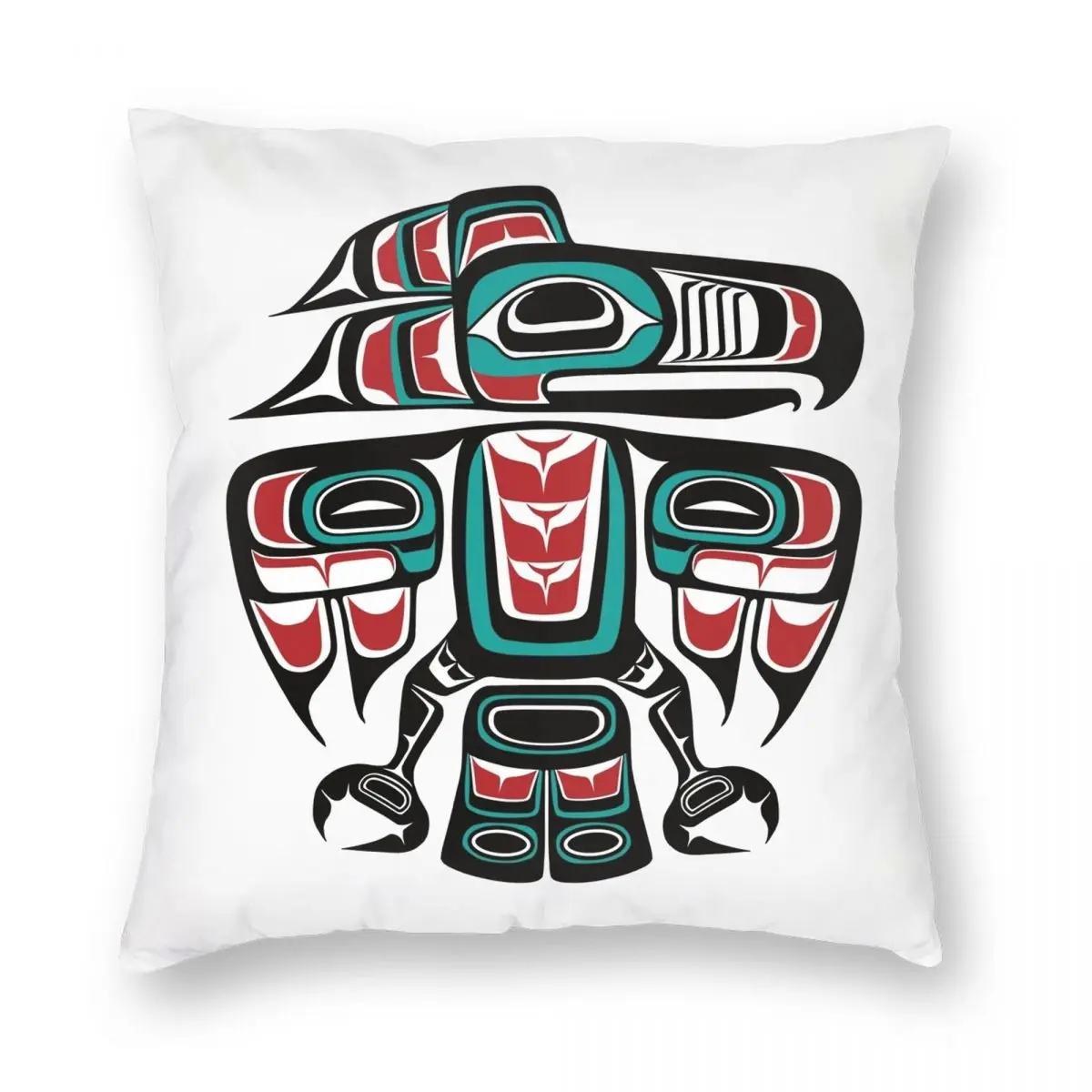 Haida Tlingit Native Raven Totem Pillowcase Polyester Linen Velvet Creative Zip Decor Pillow Case Sofa Cushion Cover