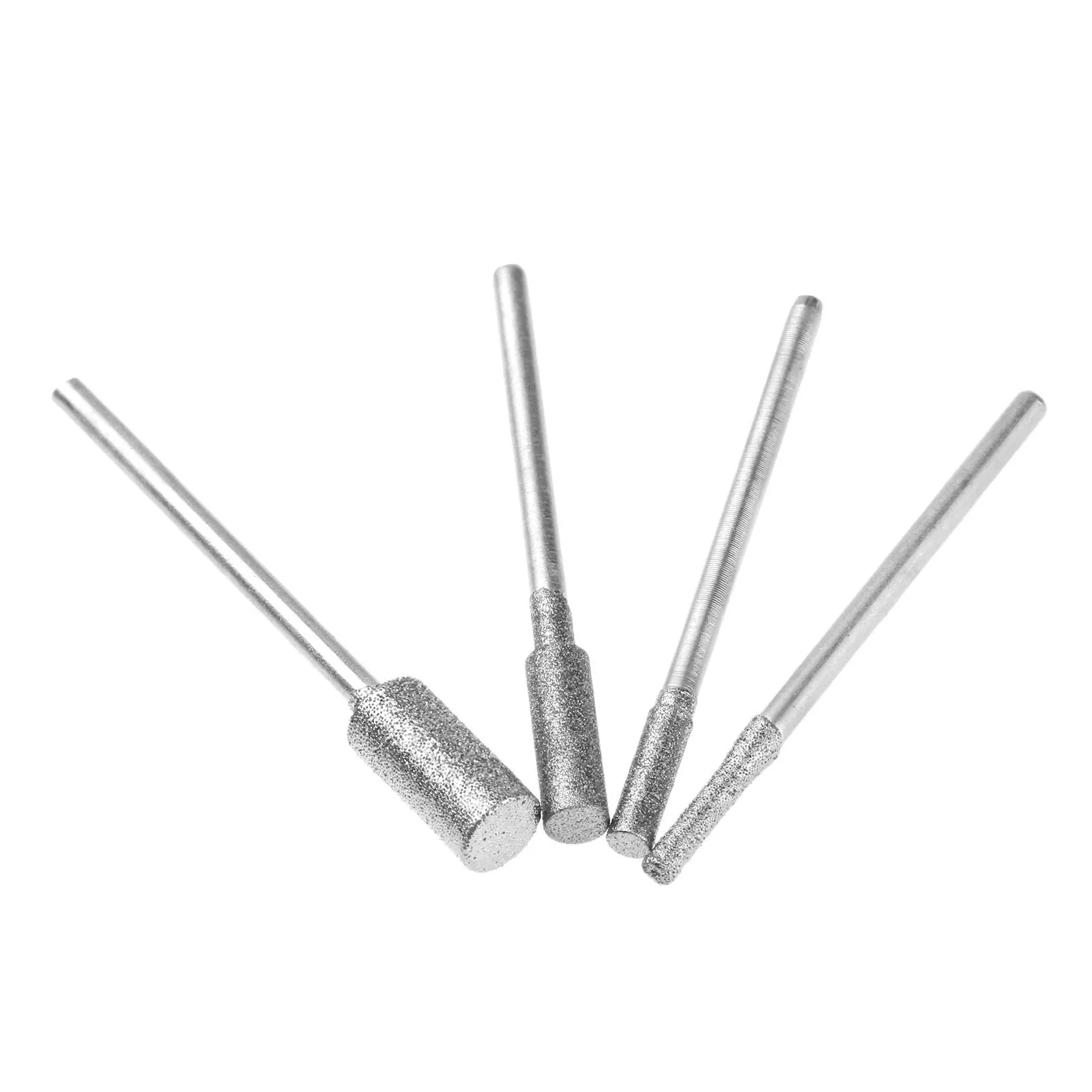 8pcs/set Diamond Mounted Point Cutting Grinding Head Bit 2.35mm Shank Jade Stone Carving Polish Dremel Rotary Tool 2.5/3/4/6mm