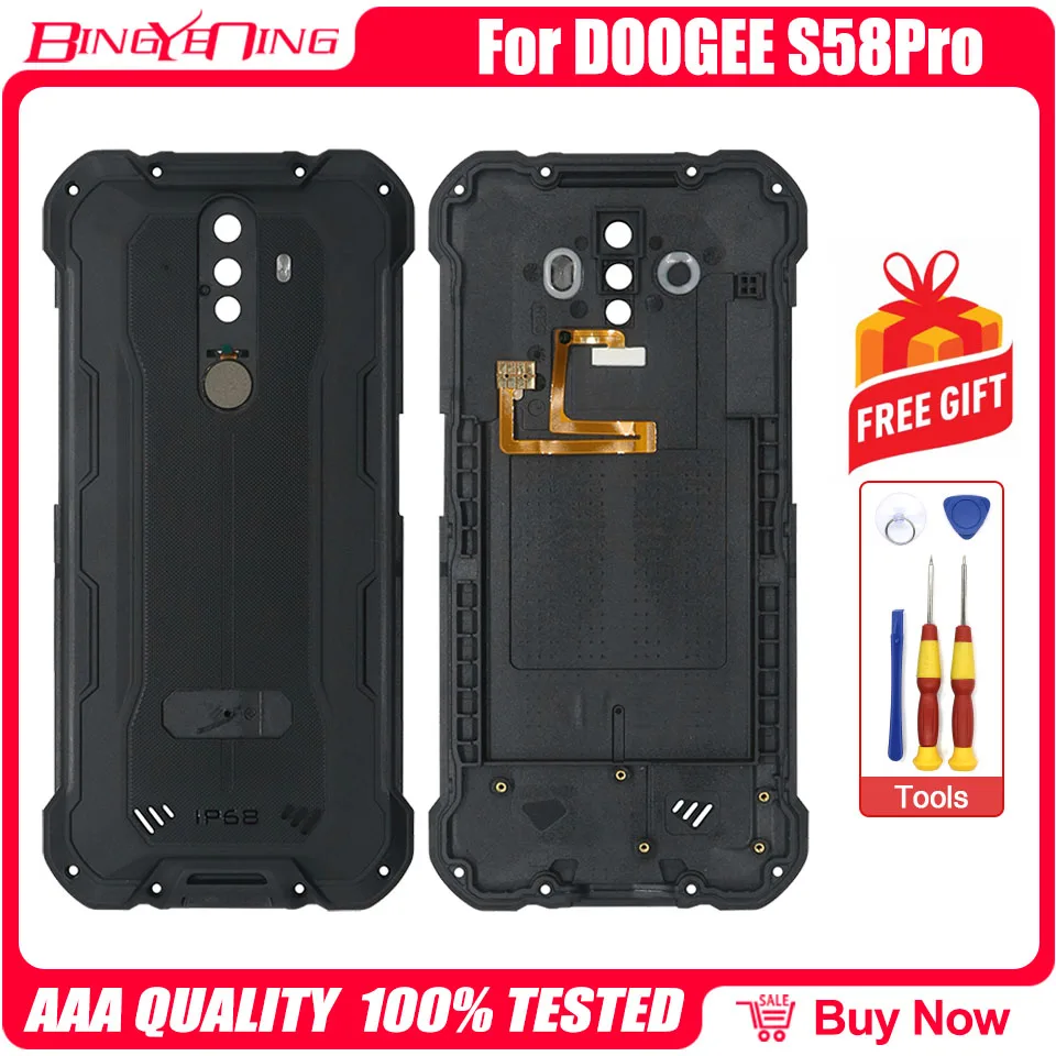 100% New Original For DOOGEE S58 Pro Battery Cover Back Housing Case With Camera Lens Replacement Parts