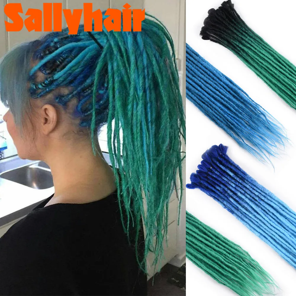 شعر مجدل مصنوع يدويًا للنساء والرجال من SallyHair 100% مجدل الألوان الاصطناعية أنماط ضفائر الشعر من الكروشيه باللون الأخضر