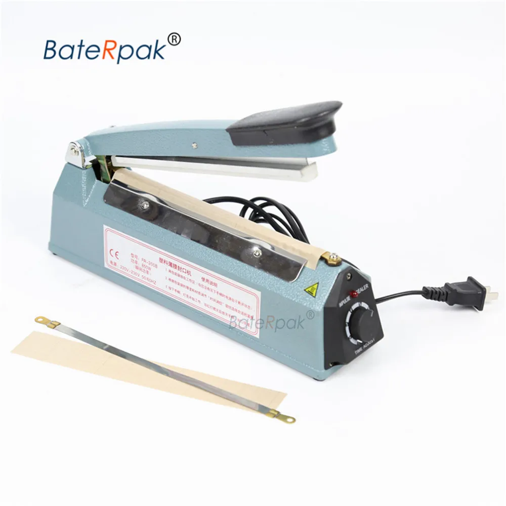 FR-200B(seal 8mm)BateRpak Plastic film Welder,aluminum foil bag,kraft paper bag heating impulse sealing machine,Iron body 220V