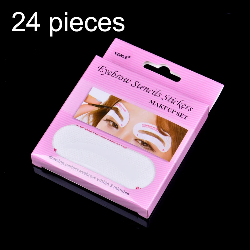 24 pcs/set Eyebrow Template Stickers Make Up Eyebrow Stencils Drawing Card For Eyes DIY Makeup Tools