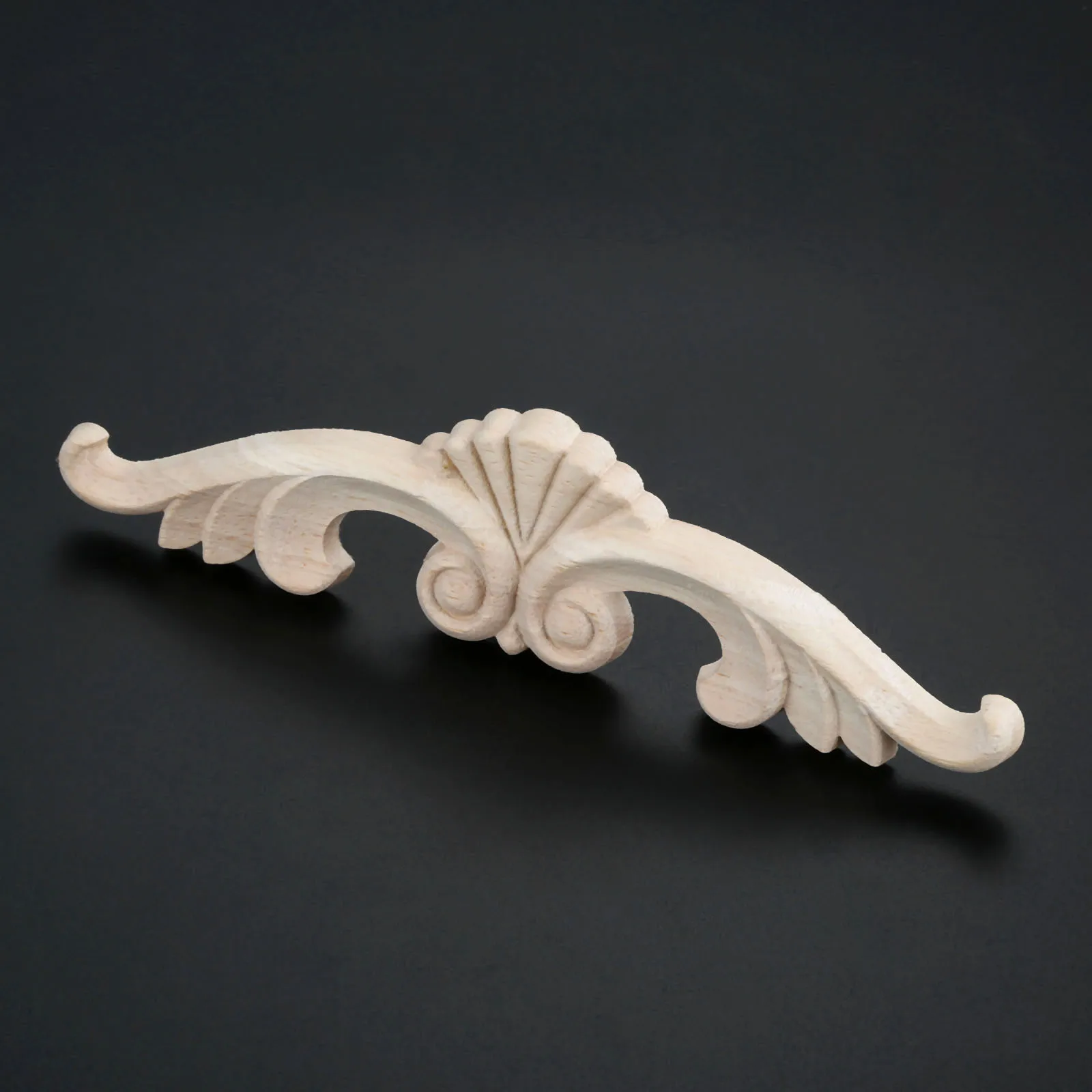 1pc 20*5cm Unpainted Wooden Carved Decal Corner Applique Horizontal Strip Frame Home Furniture Wall Door Decor Miniature Craft