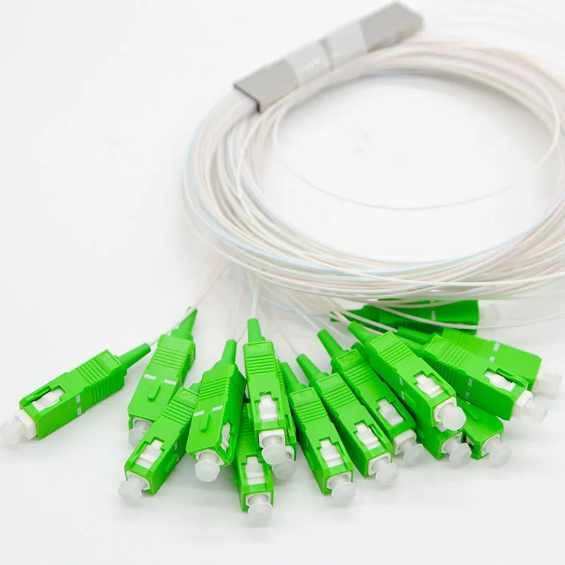 

10pcs 0.9mm Single Mode PLC Fiber Optic Splitter Connector SC/UPC/APC MINI Steel Tube 1m 1x16 Differential Splitter Wholesale