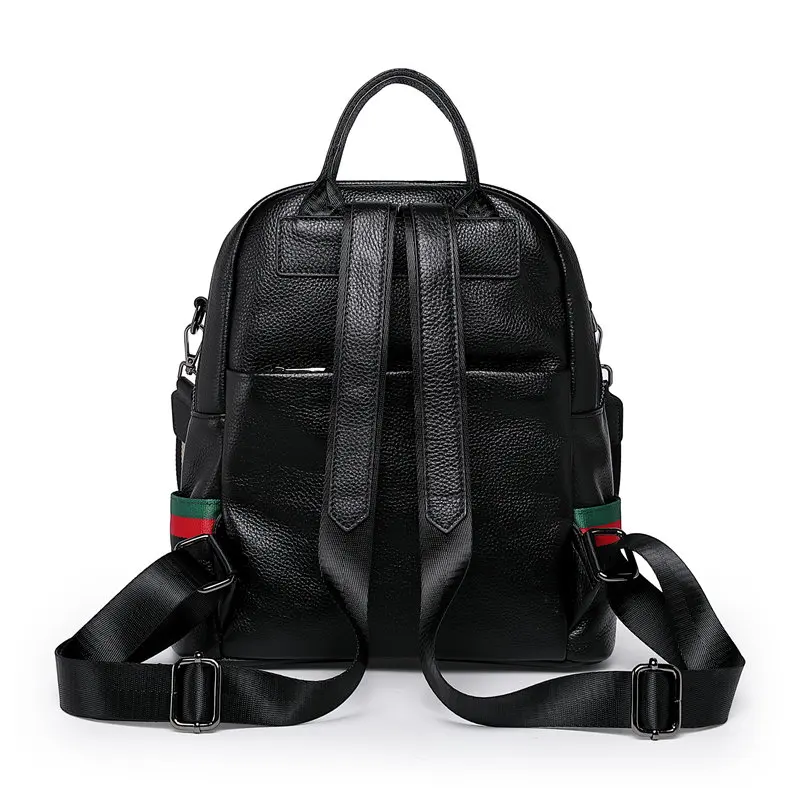 Black Genuine Leather Women\'s Backpack Female Girl Backpacks Lady Travel Bag Shoulder Bags Nesitu High Quality New M110800