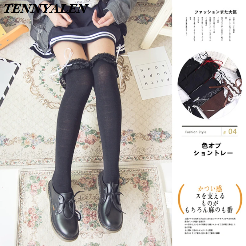 Lolita strumpfhosen Japanischen studenten lace strümpfe Anime cosplay zubehör Kawaii nette mädchen Lolita kostüm Mädchen lange socken erwachsene