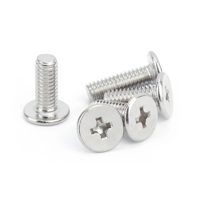 5/25pcs CM M1.4 M1.6 M2 M2.5 M3 M4 M5 M6 M8 304 Stainless Steel Cross Phillips Ultra Thin Super Low Flat Wafer Head Screw Bolt