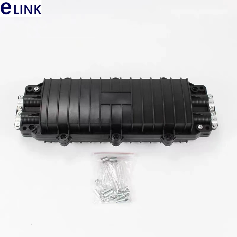 Horizontal tipo fibra óptica Splice Box, bandeja de fusão, ELINK, gabinete, 2 em 2 out, 12, 24, 48, 72, 96, 120, 144 núcleos