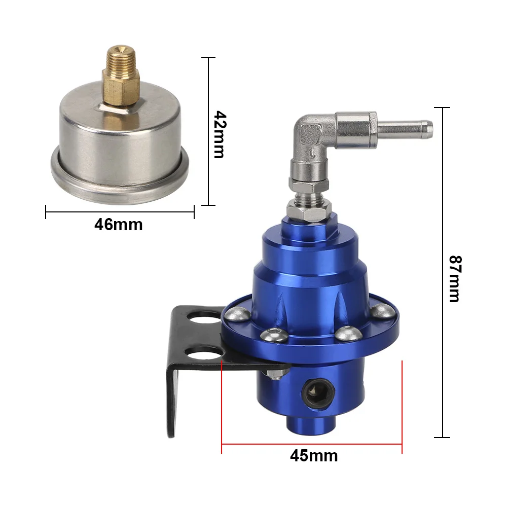 With Gauge Kit Aluminum 7 Colors Adjustable Fuel Pressure Regulator Vehicle Refitting Fuel Supercharger Universal