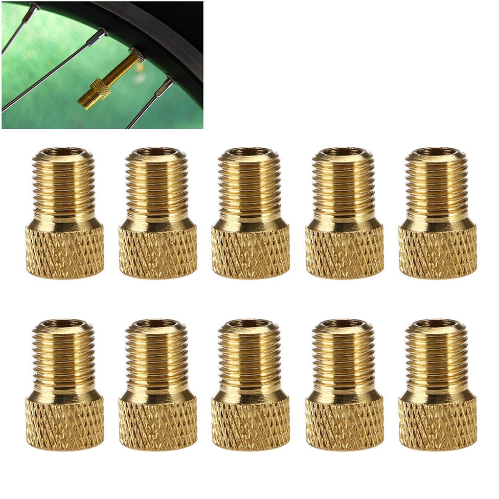 

2/10PCS Bike Tire Valve Adapter Presta to Schrader Convert Nozzle Copper Inflation Adaptor Pump