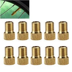 2/10PCS Bike Tire Valve Adapter Presta to Schrader Convert Nozzle Copper Inflation Adaptor Pump