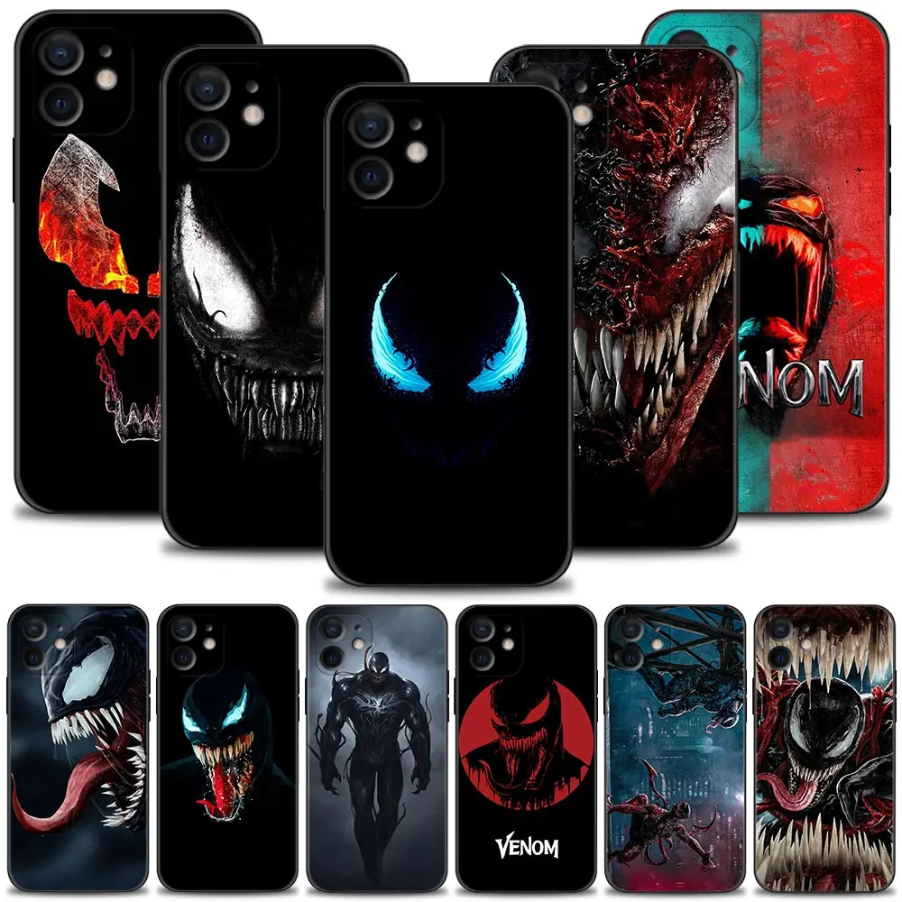 Venom 2 Marvel Phone Case For Apple iPhone 15 14 13 12 11 Pro Max 13 12 Mini XS Max XR X 7 8 Plus Silicone Shell Cover