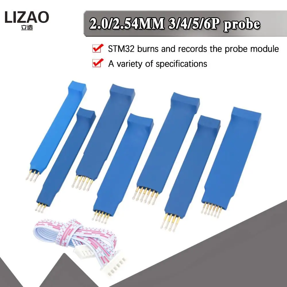 2.54mm-4P 2.00mm Test needle Spring needle 4 foot support STC STM32 STM8 1chip machine burning write microcontroller programming