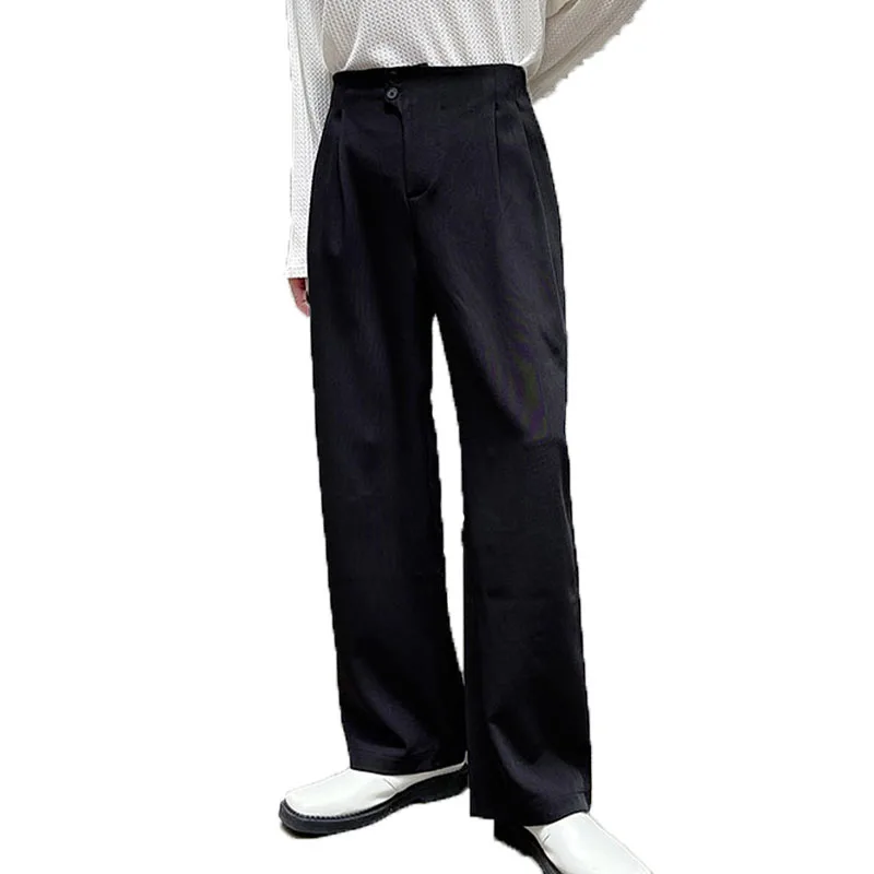 Calças retas masculinas primavera e outono nova moda casual versátil clássico simples solto calças tamanho grande