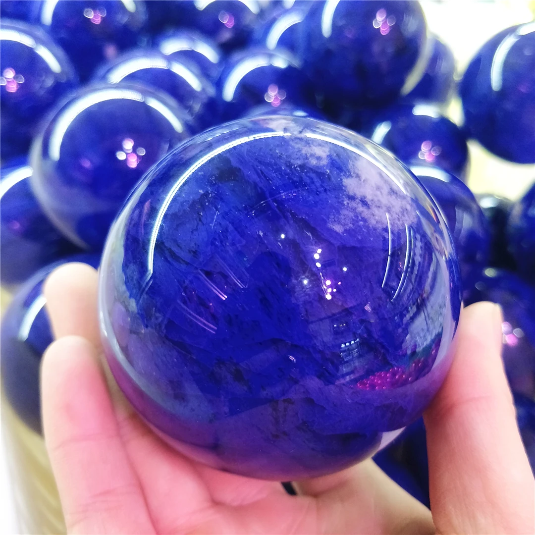 

Blue Melting Stone Minerals Healing Ball Smelting Quartz Crystal Spheres Interior Decoration Accessories Modern China Supplier
