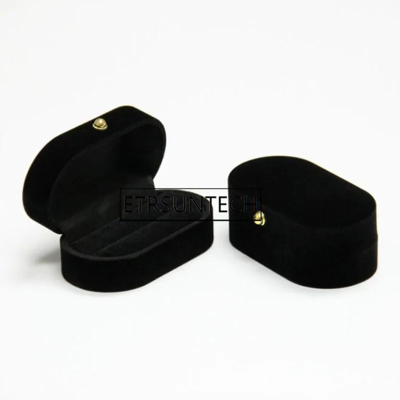 100pcs Oval Single Double Ring Jewelry Box Proposal Ring Gift Box Wedding Pair Ring Earring Packaging Storage Box