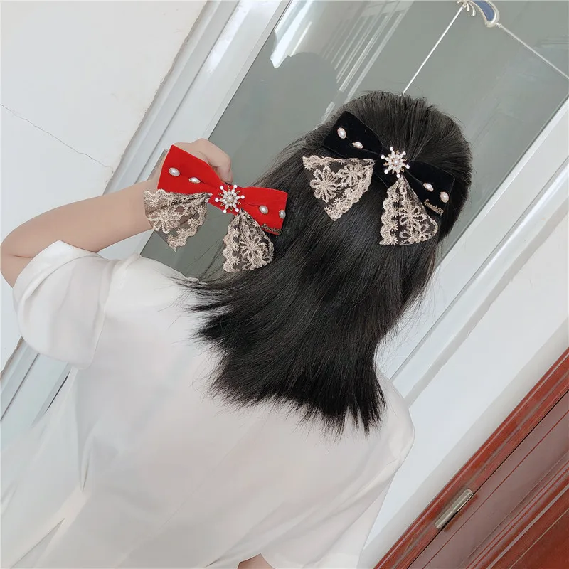 

Fashion korean Spring Hair Clips Hair Accessories elegance Women lace flowers Glittering hair clips Hairpins barrette
