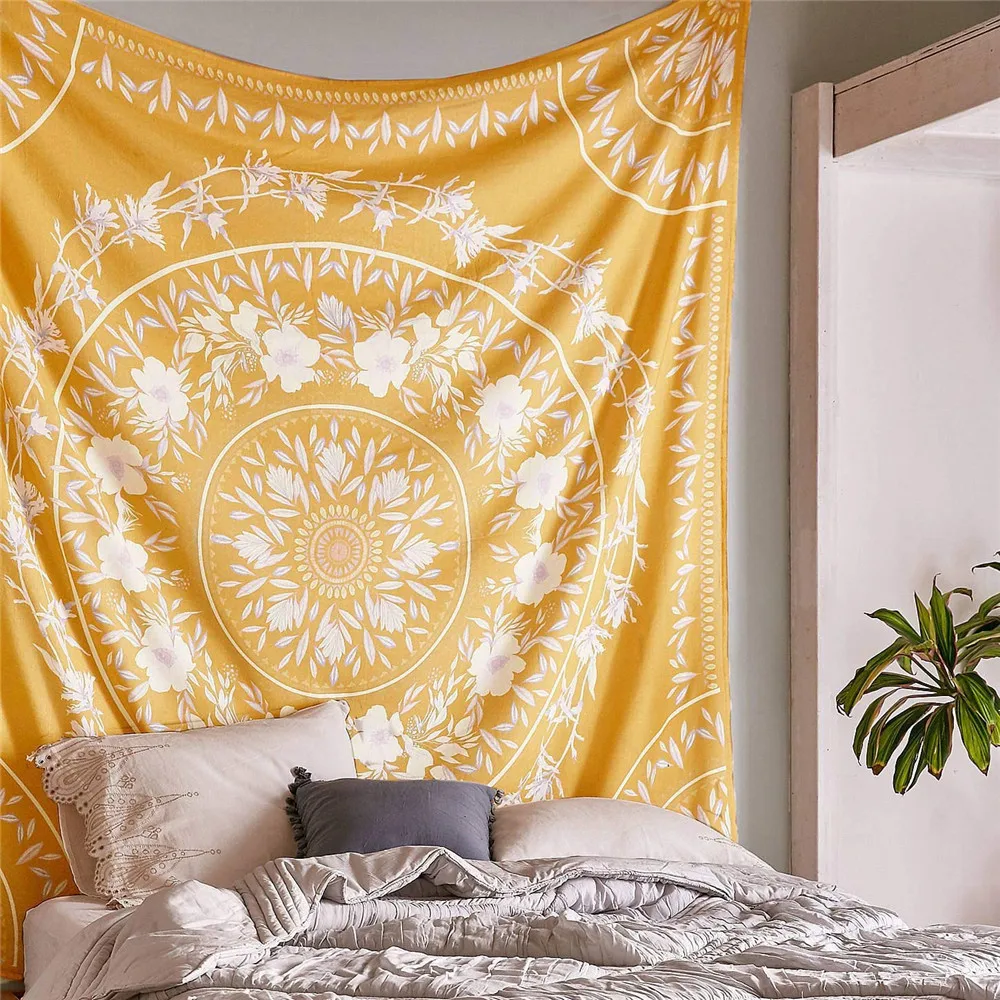 Home Tapestry Bohemian Mandala Wall Tapestry  Indian Art Printed Mural  Bedroom Living Room Dormitory in a Variety of Places