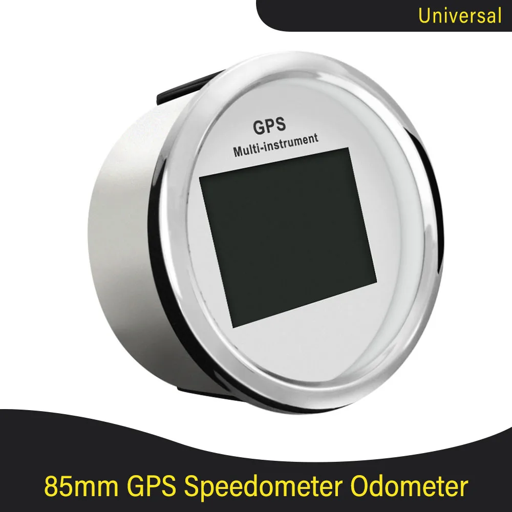 85mm Digital 10 in 1 Multi-function 0-999Km/h GPS Speedometer Odometer Trip Tachometer Fuel Voltmeter Water Temp Oil Pressure