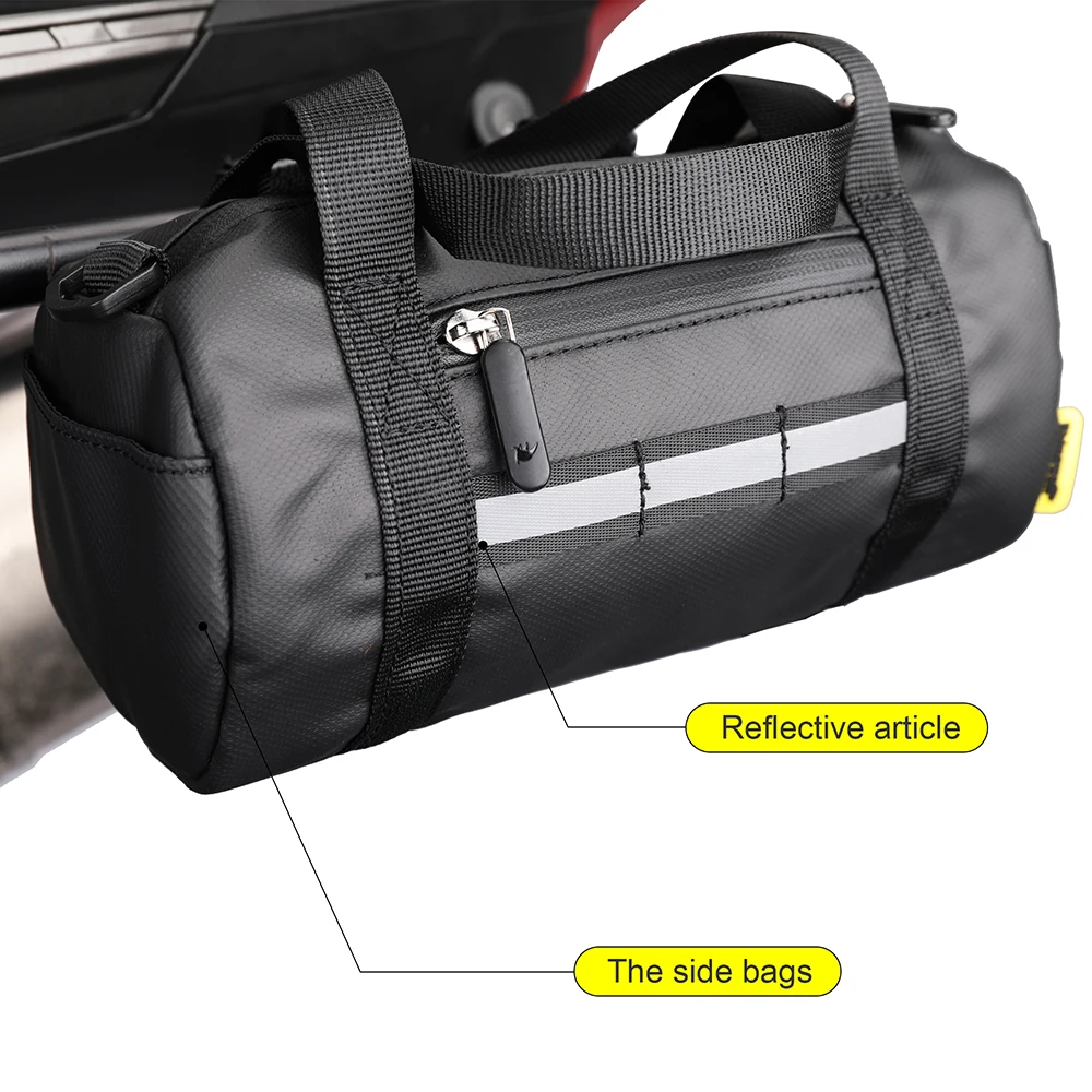 Immagine 5: Borsa per moto Rhinowalk borsa per attrezzi laterale per moto da 2,5 litri borsa per ciclismo con motore per bagagli all'aperto accessori per paraurti con striscia riflettente