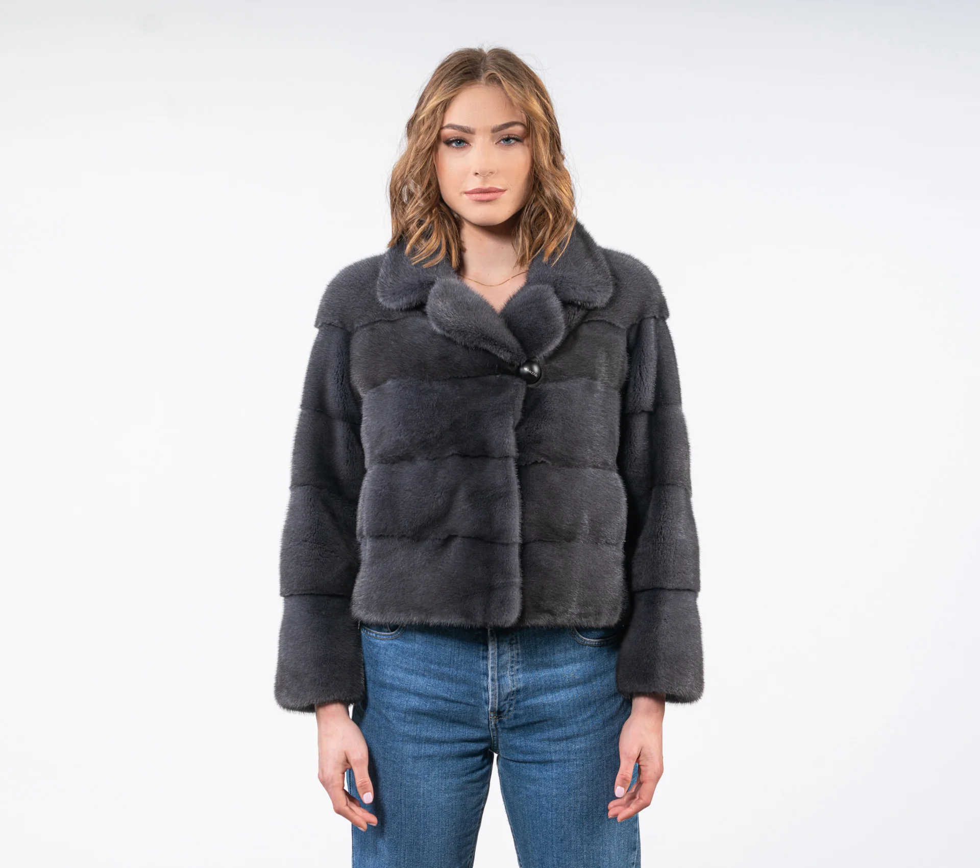 Manteau en fourrure de vison véritable, veste à revers, manteau court, mode d\'hiver, garder au chaud, 100%