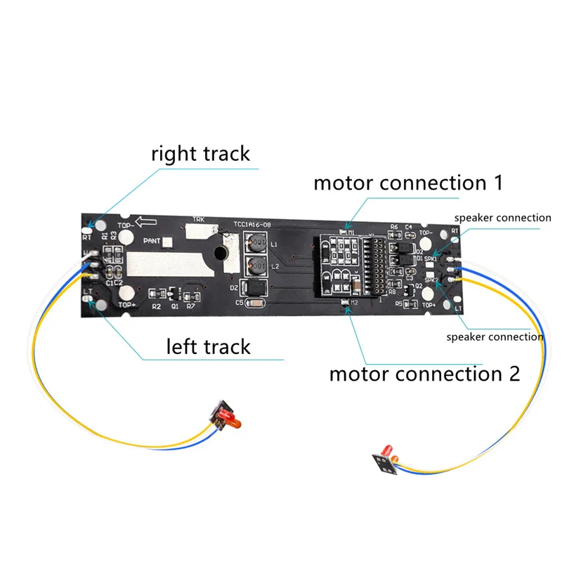 HO Train Toy Accessories IC PCB Board Compatible Head With Light And Speaker